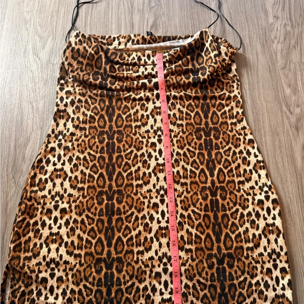 Zara Leopard Print Mini Dress in Brown and Black - Picture 3 of 4